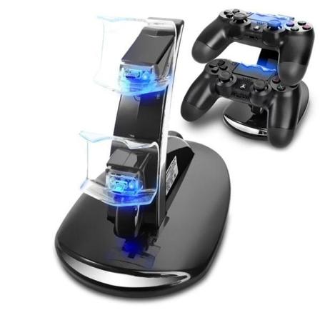 PS4-controller med ladestation til PS4 - Oplader / Controller / Black 1-Pack Kontroll + Laddstation