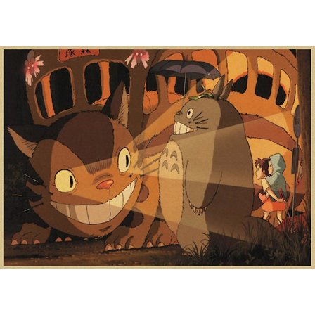 Vintage retro papir Anime plakat Tonari No Totoro Miyazaki vægdekoration Vintage boligindretning Børneværelsesdekoration