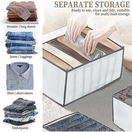 Høstkampanje, 6 stk skuffesorterer for undertøysskuff, skuffesorterer for jeans, oppbevaringsboks, sammenleggbar og vaskbar skuffesorterer, 