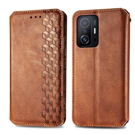 Xiaomi 11t/11t Pro Embossed Premium Plånboksfodral - Brun Brun