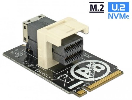 Delock Adapter M.2 Key M > SFF-8643 NVMe horizontal 2242 - grensesnittsadapter - U.2 NVMe - M.2 Card