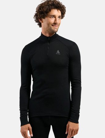 Odlo Odlo Active Warm Bl Top Turtle Neck L/S Half Zip - Black - L