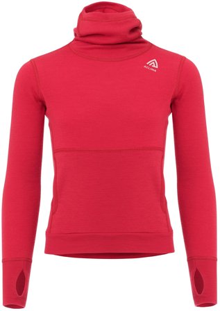 Aclima WarmWool Hoodsweater lasten kerrastopaita, Jester Red