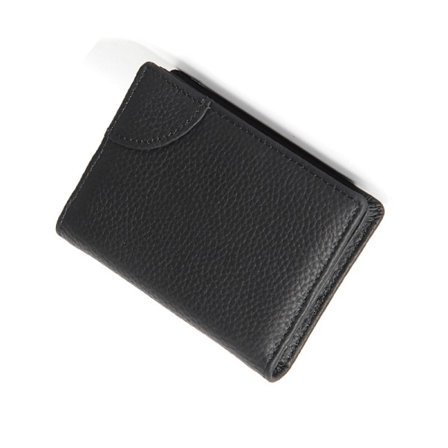 Aitoa nahkaa oleva korttikotelo, ohut minimalistinen taskulompakko Black