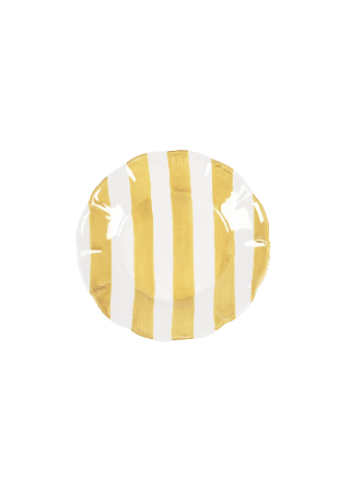 Pick A Poppy Stripe Assiett - 21 Cm Glas & porslin Gul