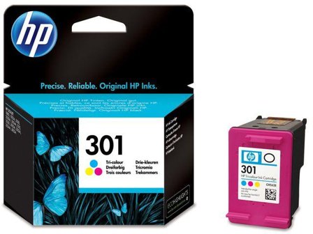 HP 301 - farge (cyan, magenta, gul) - original - blekkpatron