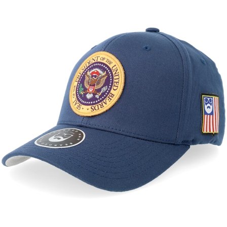 Bearded Man - Blauw flexfit Cap - Seal Of President Otub Wooly Combed Navy Flexfit @ Hatstore