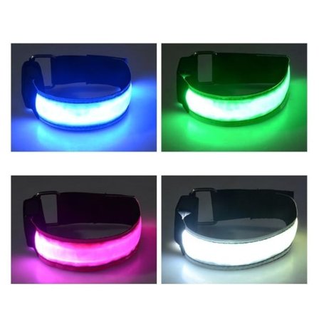 Uppladdningsbart Reflex - LED Armband / Reflexband som lyser Rosa