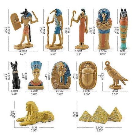 12 stk. Antikke Egypten Egyptiske Gud Gudinde Figurer Sæt PVC Miniature Statuer Sæt