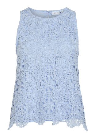 Vila VIADO Ärmlös Spetstopp Blusar Dam Blå 38