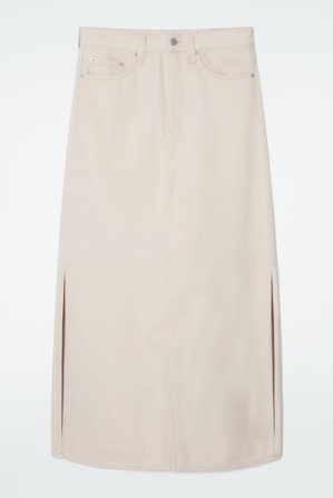 COS Women's Denim Maxi Skirt in White