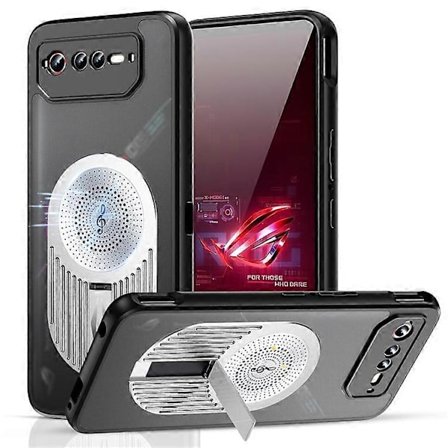 Kompatibelt med Asus ROG Phone 6 5G / Phone 6 Pro 5G / Phone 6D 5G Magnetiskt Fodral Värmeavledning Aromaterapi Ställ Silikon+P