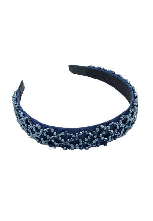 Complement Diadem Med Fasetterade Stenar 2,8 Cm Hårband Dam Blå 7-10 liter