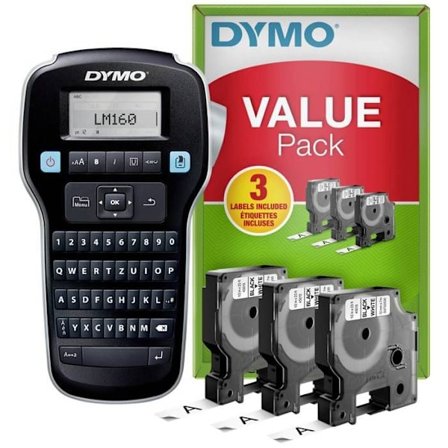 DYMO Labelmanager 160 Value Pack Etikettmaskin lämplig för band: D1 12 mm, 9 mm, 6 mm