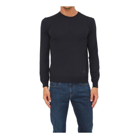 Corneliani, Round-neck Knitwear Blauw, Heren, Maat:M