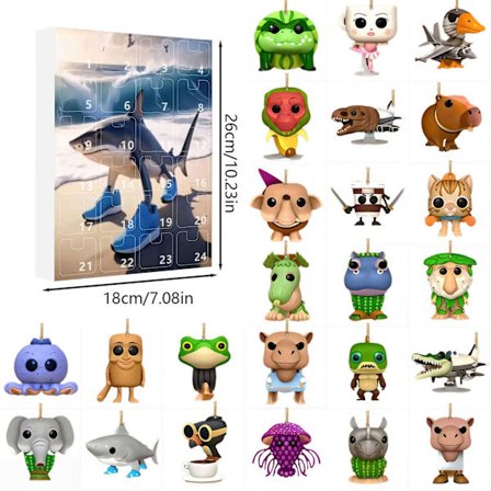 Tung Tung Tung Sahur 24 Dagars Adventskalender 2025, 2D Akryl Nyckelring Brainrot Italienska Djur Barn Present Färg J