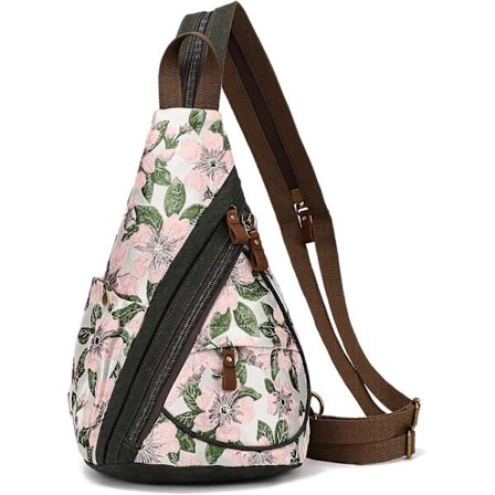 Canvas Sling Bag - Liten Crossbody ryggsäck Shoulder Casual Daypack ryggsäck för män kvinnor