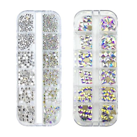 Kristall Rhinestones platta bak 3d stenar för nageldekoration hantverk