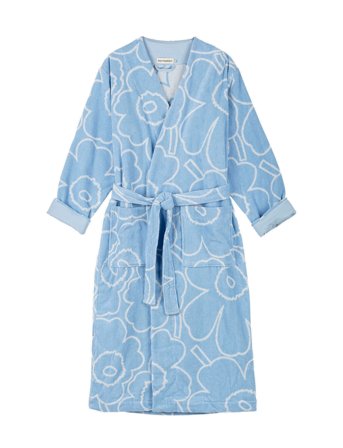 Piirto Unikko Bath Robe Blue Marimekko Home