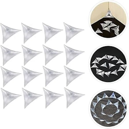 100 stk. Støvhjørner for trapper - Trekantede, transparente krystall støvhjørner - Støvtette hjørner for hjem, skap, garderobe, skuffer og vanskelig 
