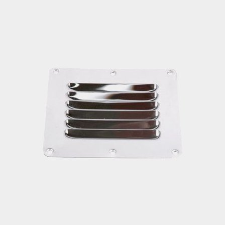 Grille de ventilation, acier inoxydable, 127 mm x 65 mm, argent
