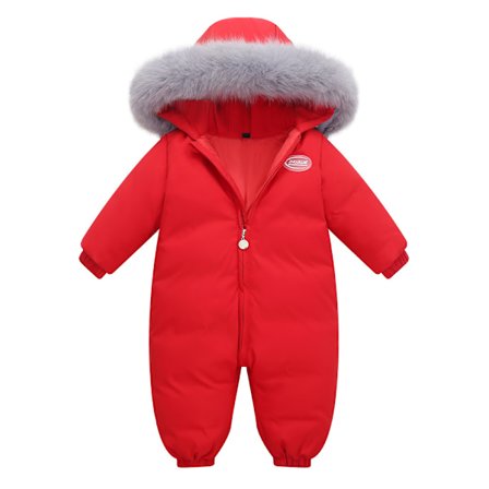 Baby Pige Winter-Romper, Sneesuit Ned Skisuit Tyk Jumpsuit