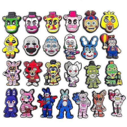 25 stk./sett Five Nights at Freddy's Sko Dekor Charms For Tresko Sandaler, FNAF Skrekkspill Sko Tilbehør