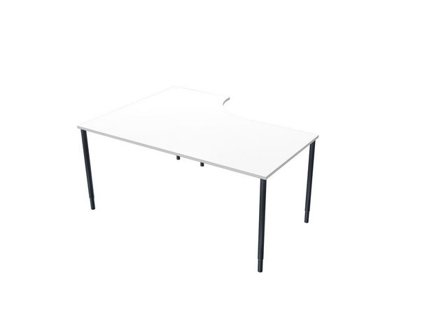 LANAB DESIGN Skrivbord Höger 160x120cm vitlaminat/svart - Lyreco - Kontorsmöbler och inredning - Bord och hurtsar - Skrivbord - Fasta