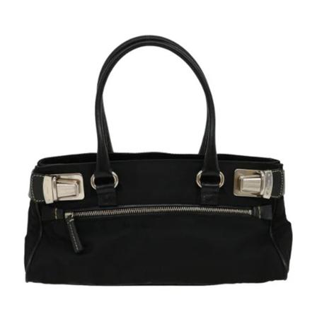 Prada Vintage, Pre-owned Nylon Handbag Zwart, Dames, Maat:ONE Size