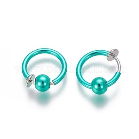 1 Par Gröna Clip On Ringar med avtagbara kulor 13 mm Ø