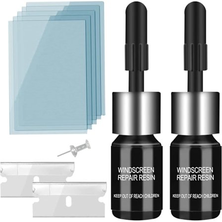 2 stk. Reparationssæt til forrudesprækker, bilsæt til bilrude, nano-væske til bilrude, værktøj til forrude til reparation af stenslag, revner