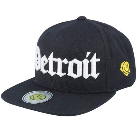 Lucid Smile - Black - snapback - Cap - Detroit 3d Script Black Snapback - Hatstore