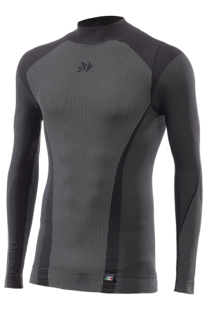 Baselayer-Shirt SIXS TS3 V2 4-Jahreszeiten Langarm Mock Neck Schwarz/Carbon XS/S
