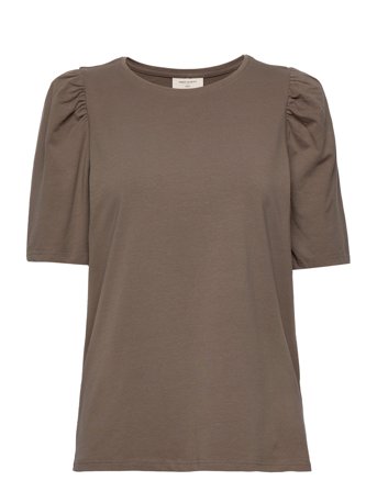FREE/QUENT T-Shirt From Freequent In A Soft Material. The T-Shirt Has A Simple Silhouette W - Brown - XL
