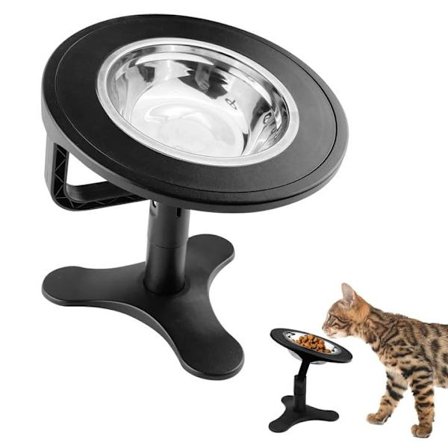 Katteskål, Hævet Katteskål, med 15° Hældning, Skridsikker Hældende, Hævet Hundeskål, til Små Hunde