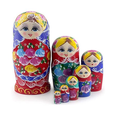 7-delt Håndlavet Matryoshka Russisk Nesting Dolls Sæt