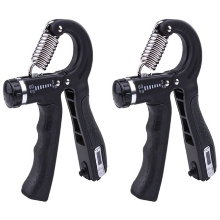 Käsikahvatreenari / Käsivoimien kehittäjä säädettävällä vastuksella 5-60 kg 2 kpl Musta