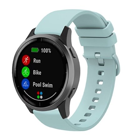 22mm Universal yksivärinen silikoni ranneke - Vaaleanvihreä