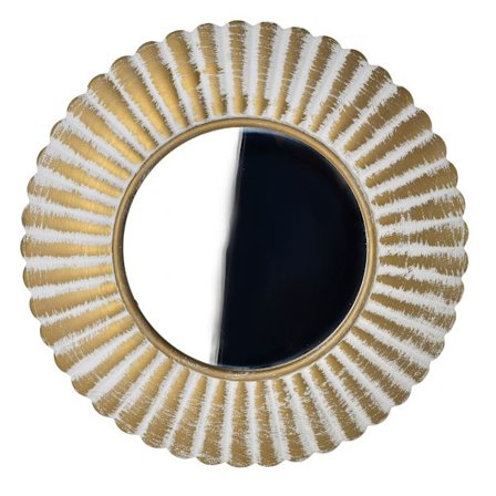 DAZ Dekorativt Spegel 40x40 cm i Vit-Guld med Elegant Ram