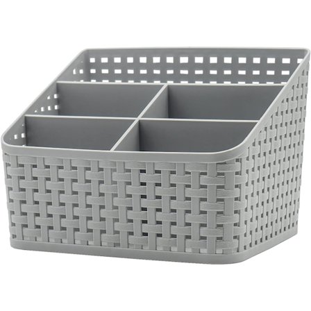 Kosmetisk förvaringslåda, plastförvaringslåda skrivbord 5 rutnät förvaringslåda multifunktionell förvaringslåda skrivbord kontor sovrum bänkskiva hem 