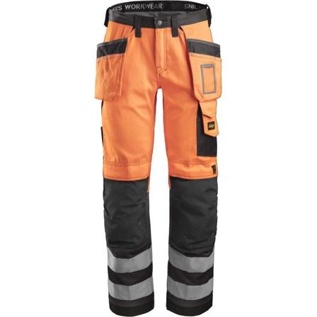 Snickers Workwear 3233 Arbeidsbukse varsel, oransje/svart Varsel, Oransje/Svart, Klær
