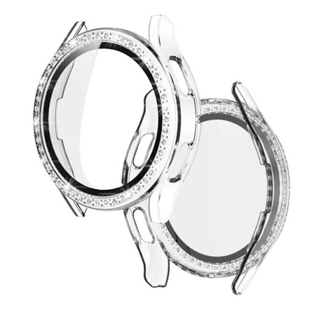 Samsung Galaxy Watch 4 (44mm) klockarmband med strassdekor och härdat glas - Transparent