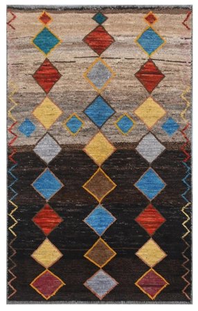 Moroccan Berber - Afghanistan Moderne Brun/Sort (Uld, Afghanistan)