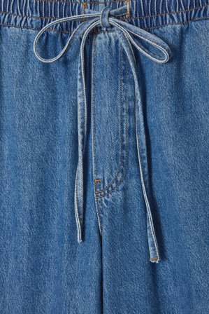COS Women's Pantaloni A Gamba Larga In Denim Fluido in Blu