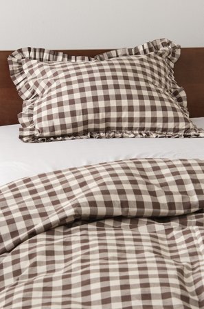 Jotex - Frill Putetrekk Med Volangen Økologisk 50x60 Cm Brun/beige - LAUREN - Kjøp Putevar hos Jotex