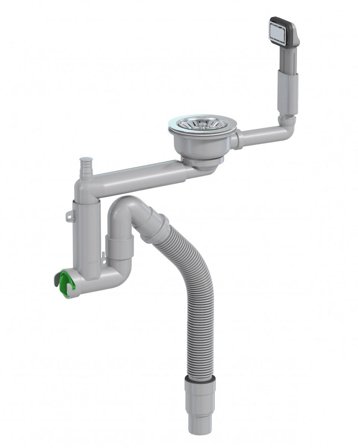 Nimo 57000524 Vesilukko pesualtaalle/allaskaappiin, Sisätilaviemäri