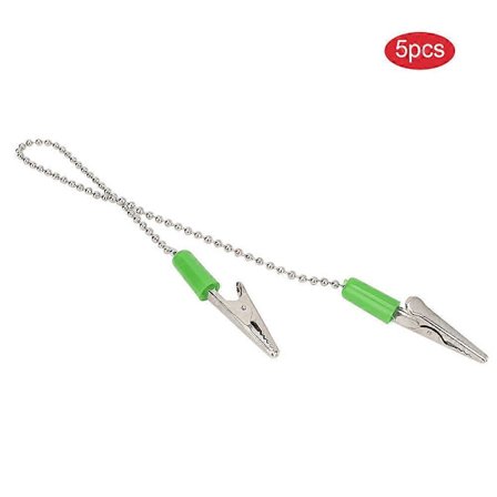 5 st Dental Lab Haklappsklämma Servetthållare med Flexibel Stålkula Kedja Tandläkartillbehör Grön (LGL)
