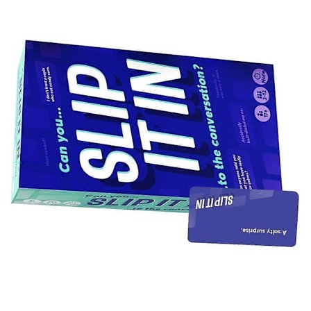 Vänskapsspel för fest med Slip It in-kort, olika uppgifter och utmaningar