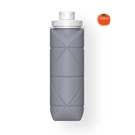 600 ml vattenflaska Vikbar infällbar resemugg Läcksäker silikon vattenflaska Sport Camping Utomhus Yoga