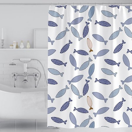 180 x 200 cm Hurtigtørrende Bruseforhæng med 12 Kroge (11), Bruseforhæng